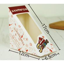 Caixa de embalagem de sanduíche de janela triangular